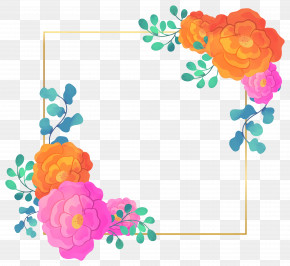 Wedding Corner - Colorful Floral Frame Decoration PNG