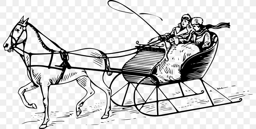 Clydesdale Horse Sled Equestrian Horse Pulling Clip Art, PNG, 800x415px, Clydesdale Horse, Art, Black And White, Carriage, Cart Download Free