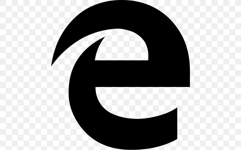 Microsoft Edge Internet Explorer Web Browser, PNG, 512x512px, Microsoft Edge, Black And White, Brand, Browser Extension, Crescent Download Free
