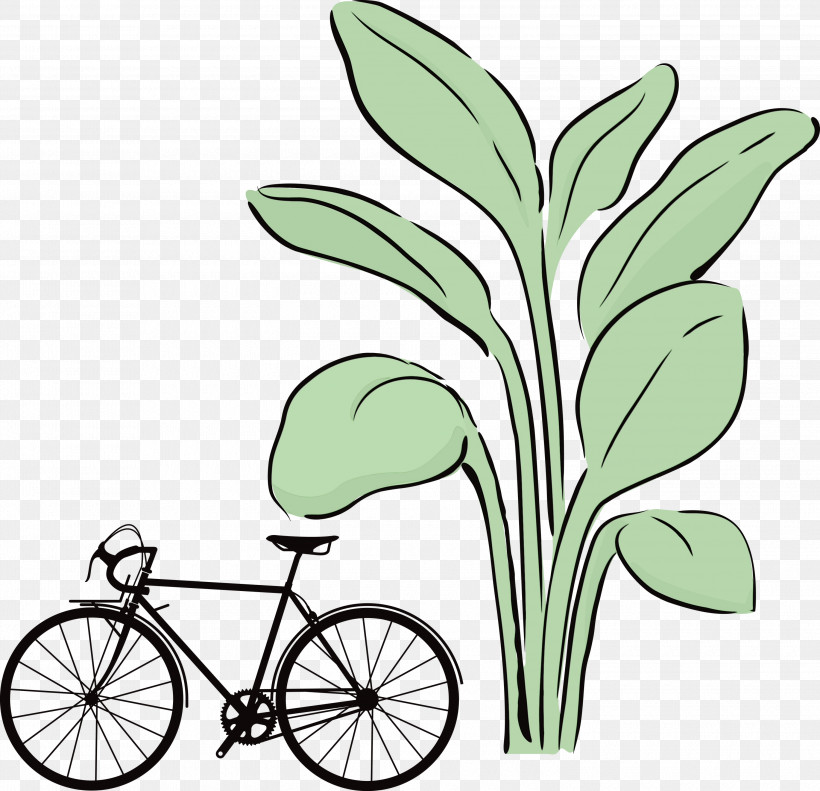 Bicycle Bicycle Wheel Leaf Grasses Plant Stem, PNG, 3000x2895px, Bike, Bicycle, Bicycle Frame, Bicycle Wheel, Flower Download Free