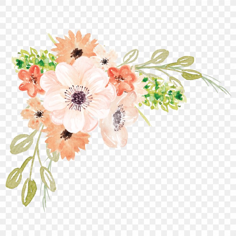 Watercolor Painting Flower, PNG, 3600x3600px, Watercolour Flowers, Artificial Flower, Chrysanths, Cut Flowers, Daisy Family Download Free