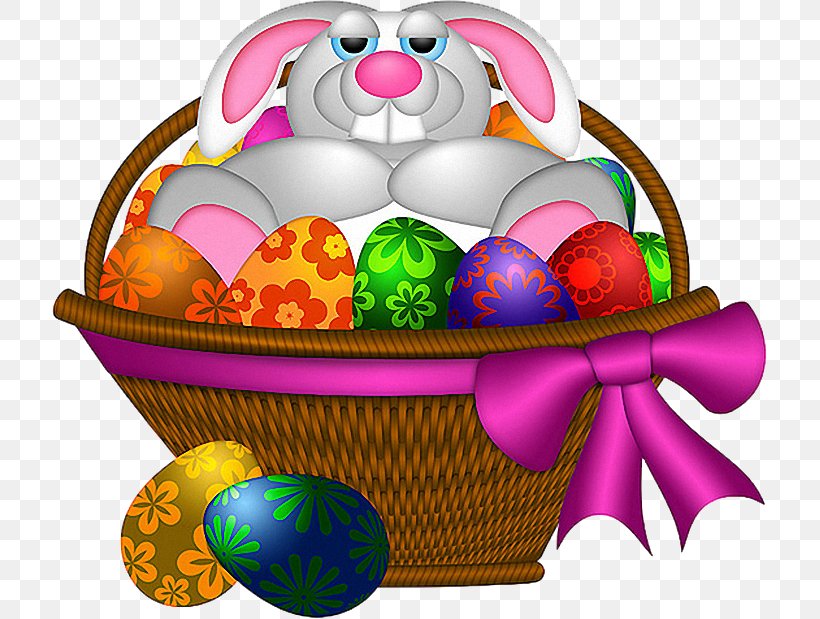 Easter Bunny Basket Rabbit, PNG, 715x619px, Easter Bunny, Basket, Easter, Easter Basket, Easter Egg Download Free