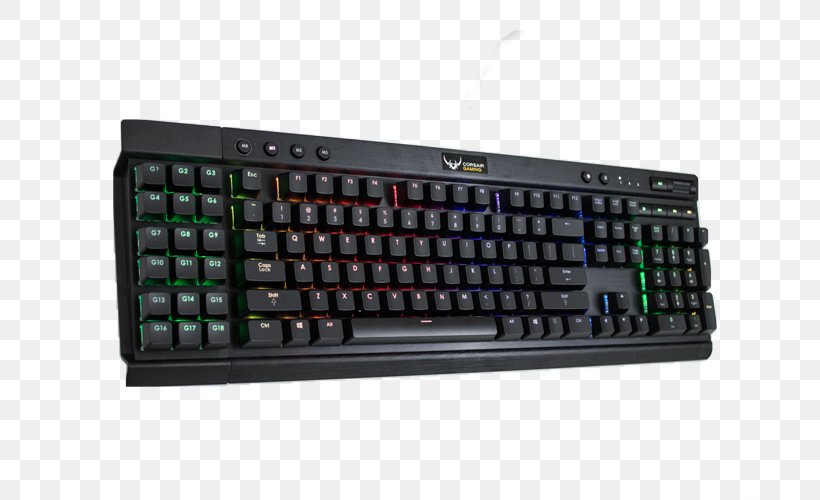 Computer Keyboard Cherry Gaming Keypad Electrical Switches Corsair Gaming STRAFE, PNG, 750x500px, Computer Keyboard, Backlight, Cherry, Computer Component, Computer Hardware Download Free