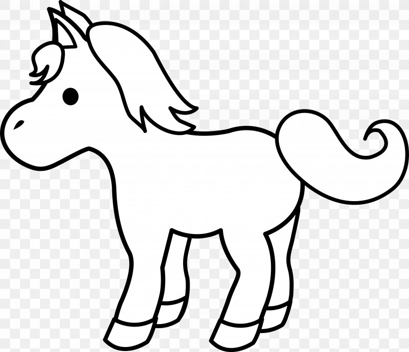 Horse Pony Foal Black And White Clip Art Png 5065x4368px Horse