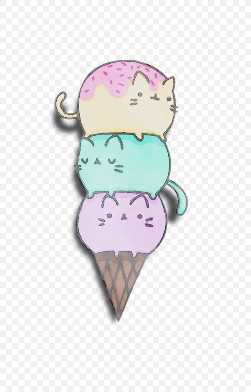 Ice Cream Cone Cartoon Character Pink M Cone, PNG, 720x1280px, Watercolor, Cartoon, Character, Character Created By, Cone Download Free