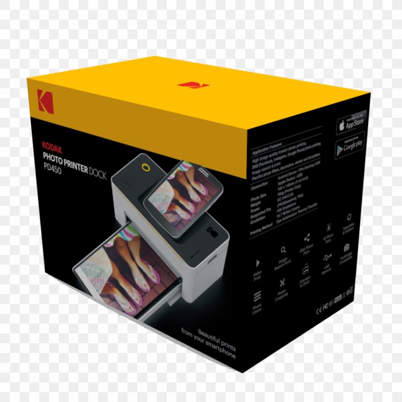 Kodak Photo Printer Dock PD-450 Kodak EasyShare Printing, PNG, 1000x1000px, Printer, Box, Cardboard, Carton, Dyesublimation Printer Download Free
