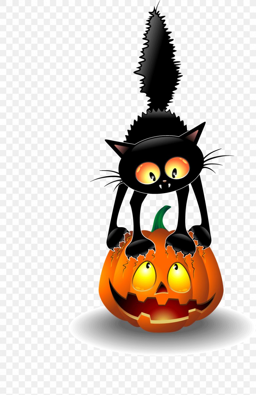 Black Cat Halloween Clip Art, PNG, 850x1311px, Cat, Black Cat, Calabaza, Cartoon, Cat Like Mammal Download Free