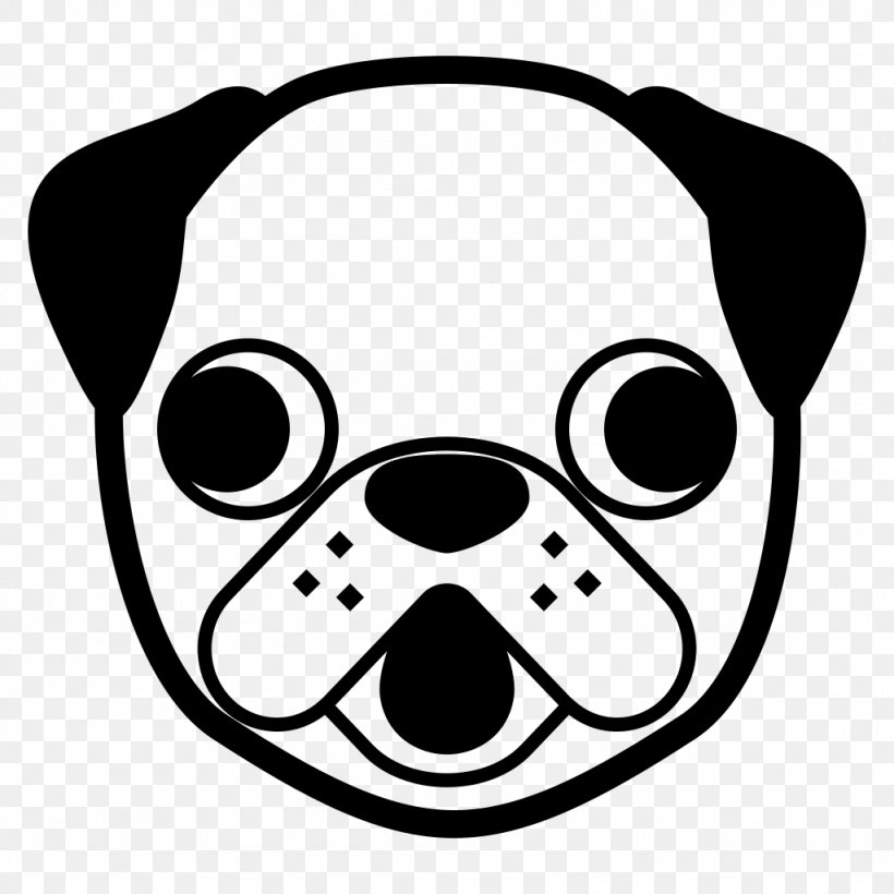 Dog Breed Puppy Pig The Pug Clip Art, PNG, 1024x1024px, Dog Breed, Area, Artwork, Black And White, Black Dog Download Free