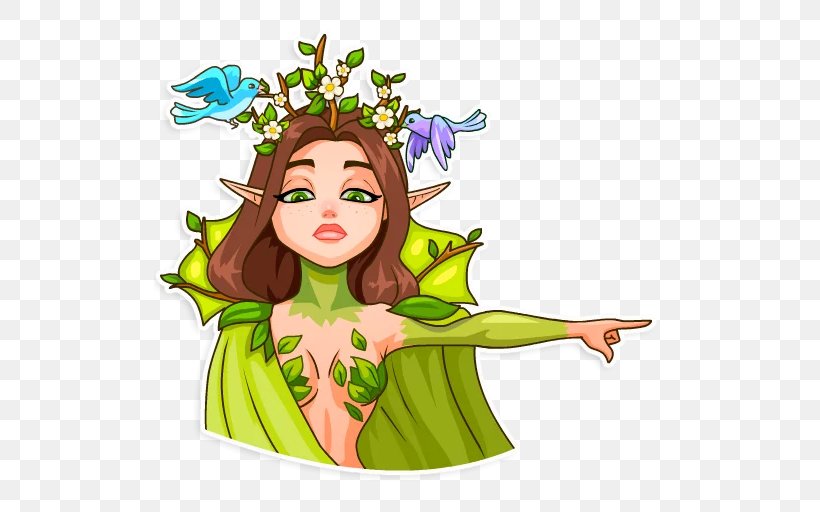 Sticker Nymph Fairy Telegram Mermaid, PNG, 512x512px, Sticker, Animated Film, Art, Attitude, Cartoon Download Free