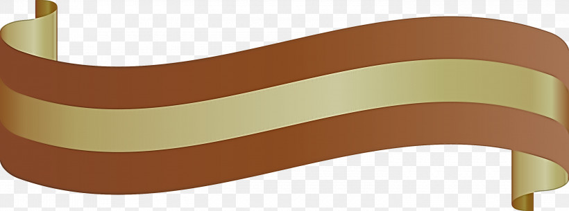 Ribbon S Ribbon, PNG, 3000x1117px, Ribbon, Beige, Brown, Line, Material Property Download Free