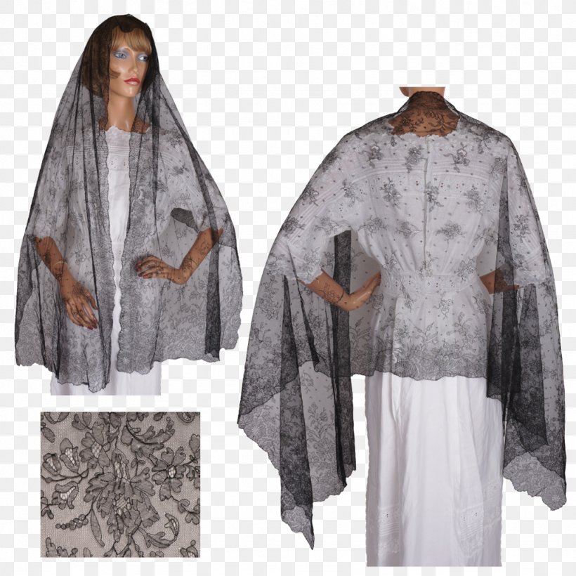 Mantilla Shawl Headscarf Vintage Clothing, PNG, 1024x1024px, Mantilla, Chantilly Lace, Cloak, Clothing, Costume Download Free