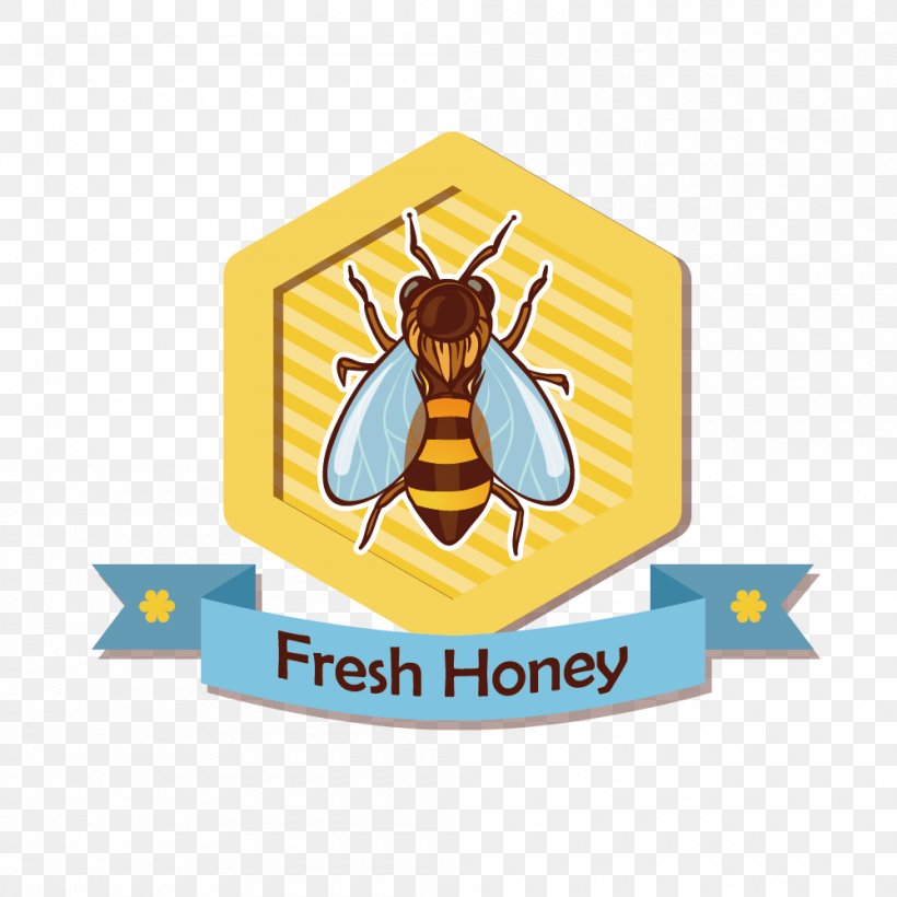 Honey Bee Euclidean Vector Icon, PNG, 1000x1000px, Bee, Arthropod, Beehive, Brand, Clip Art Download Free