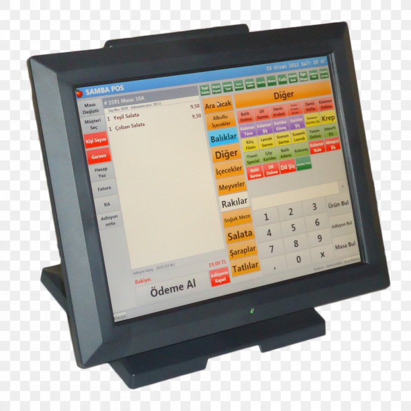 Computer Monitors Restaurant Point Of Sale Touchscreen, PNG, 1000x1000px, Computer Monitors, Allinone, Barcode, Cafe, Computer Download Free