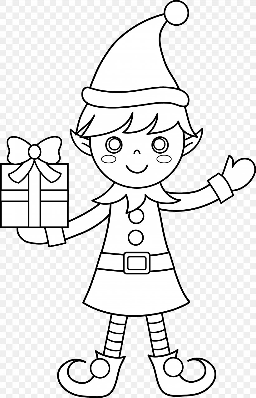 The Elf On The Shelf Santa Claus Christmas Elf Coloring Book, PNG, 4446x6900px, Watercolor, Cartoon, Flower, Frame, Heart Download Free