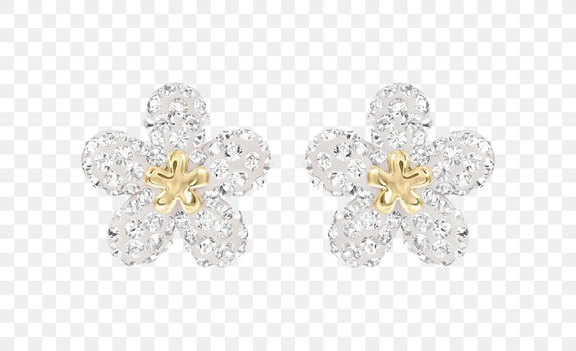Earring Swarovski AG Flower Crystal Gold, PNG, 600x500px, Watercolor, Cartoon, Flower, Frame, Heart Download Free