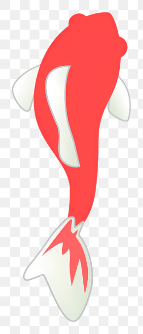 Gold Fish - Red And White Koi Fish In Water PNG