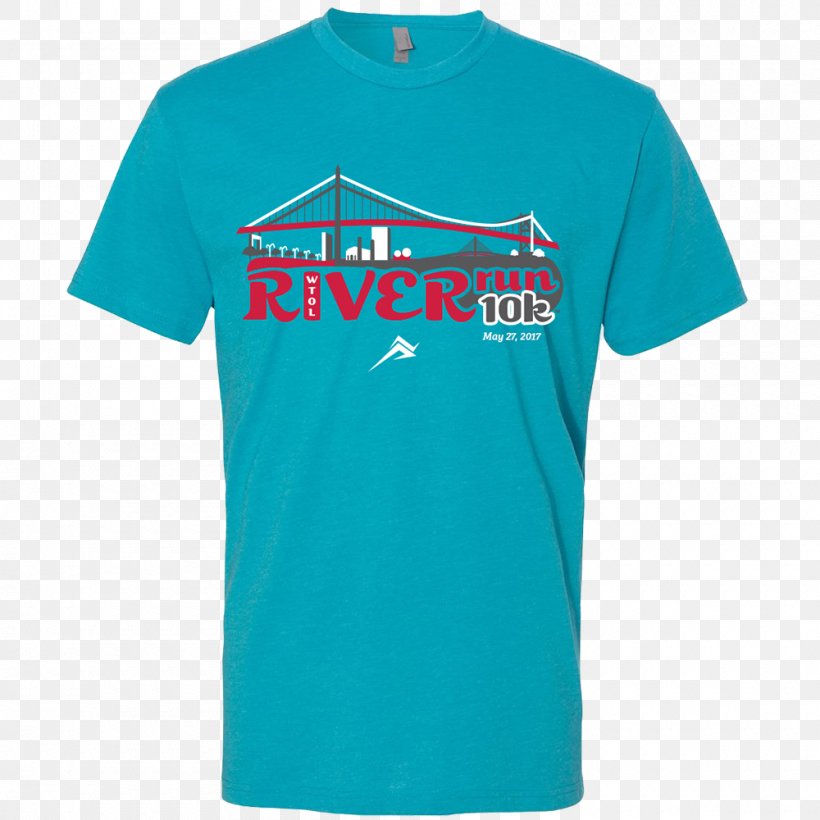 T-shirt Clothing Sleeve Crew Neck, PNG, 1000x1000px, Tshirt, Active Shirt, Aqua, Blue, Brand Download Free