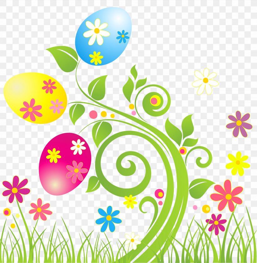 Easter Bunny Flower Easter Egg Clip Art, PNG, 4977x5096px, Easter Bunny, Area, Art, Border, Branch Download Free