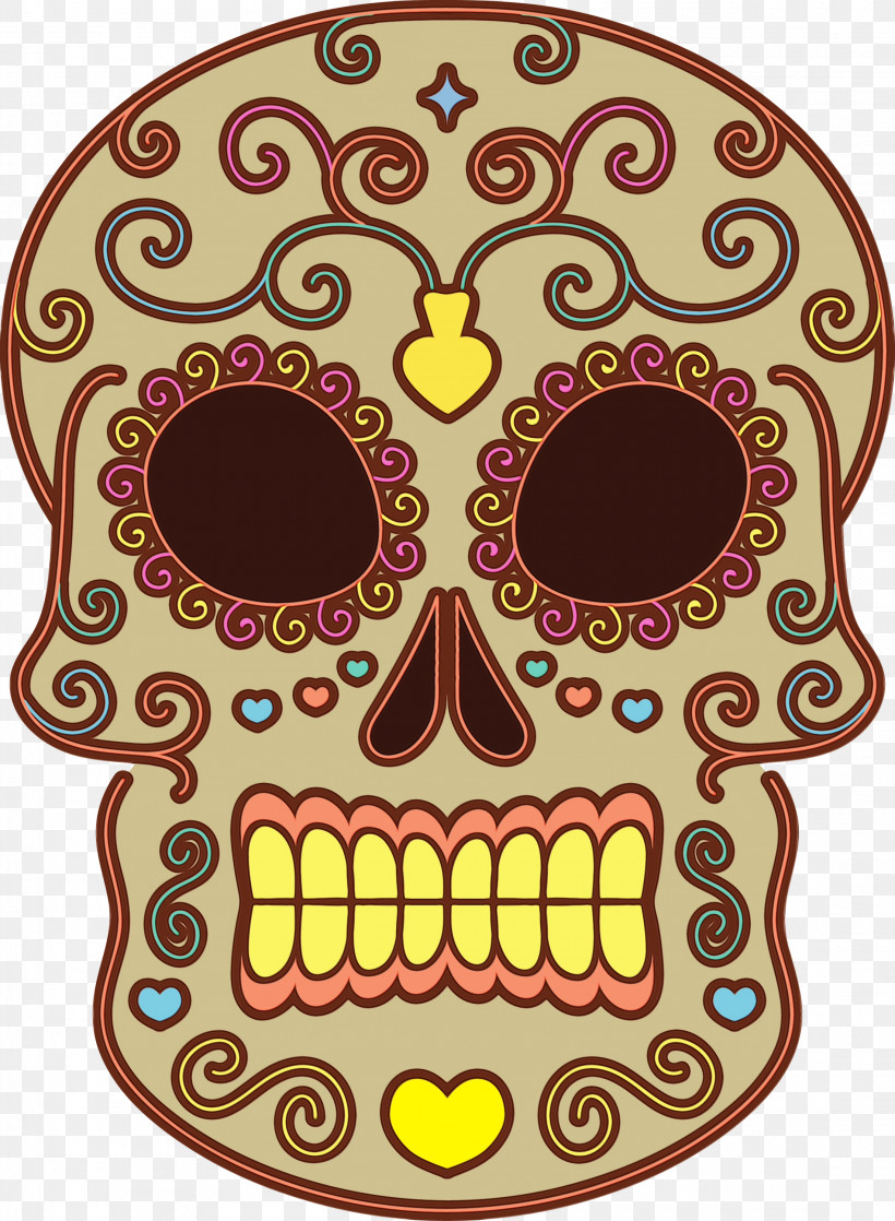 Skull Art, PNG, 2200x3000px, Calavera, D%c3%ada De Muertos, Day Of The Dead, Drawing, Paint Download Free