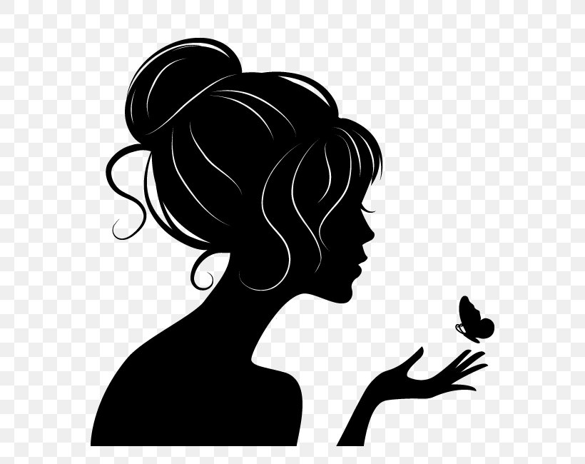 Woman Face, PNG, 650x650px, Silhouette, Art, Beauty, Black Hair, Blackandwhite Download Free