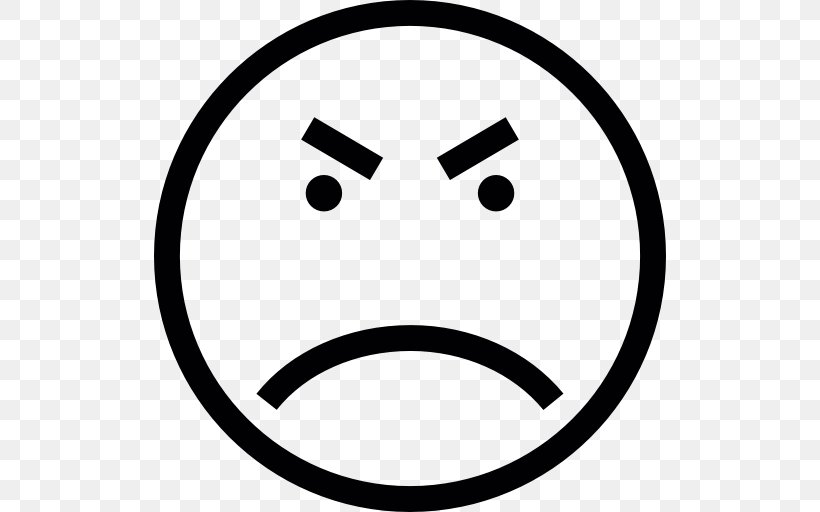 Emoticon Smiley Sadness Clip Art, PNG, 512x512px, Emoticon, Anger, Black And White, Emotion, Face Download Free