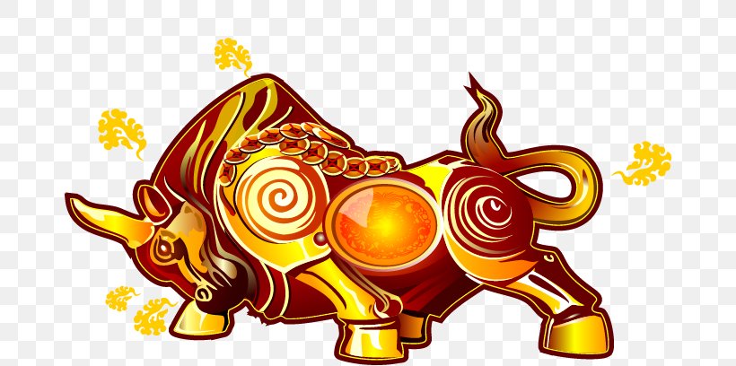 Adobe Illustrator Clip Art, PNG, 678x408px, Art, Artworks, Cattle Like Mammal, Chinese New Year, Horn Download Free