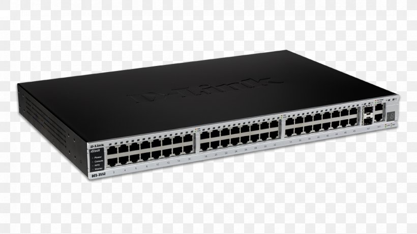 Network Switch Gigabit Ethernet Stackable Switch Port, PNG, 1664x936px, 10 Gigabit Ethernet, Network Switch, Dlink, Electronic Device, Electronics Accessory Download Free