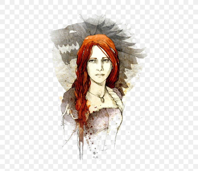 Sansa Stark Arya Stark A Game Of Thrones A Song Of Ice And Fire Eddard Stark, PNG, 493x709px, Watercolor, Cartoon, Flower, Frame, Heart Download Free