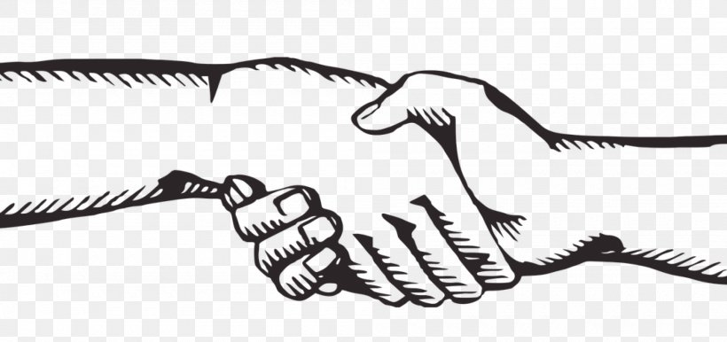 Handshake Clip Art, PNG, 2000x942px, Handshake, Black And White, Business, Dinosaur, Drawing Download Free