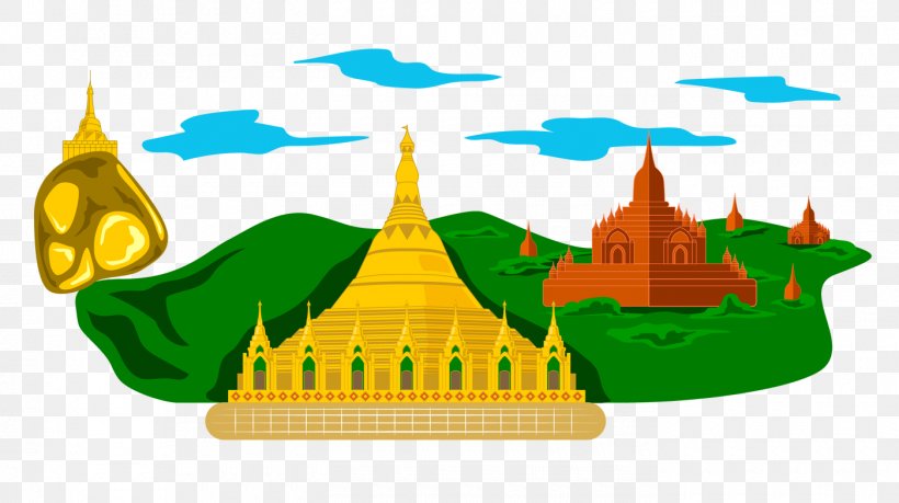 Kyaiktiyo Pagoda Vector Graphics Stock Illustration Shutterstock, PNG, 1400x784px, Kyaiktiyo Pagoda, Art, Landmark, Royalty Payment, Royaltyfree Download Free