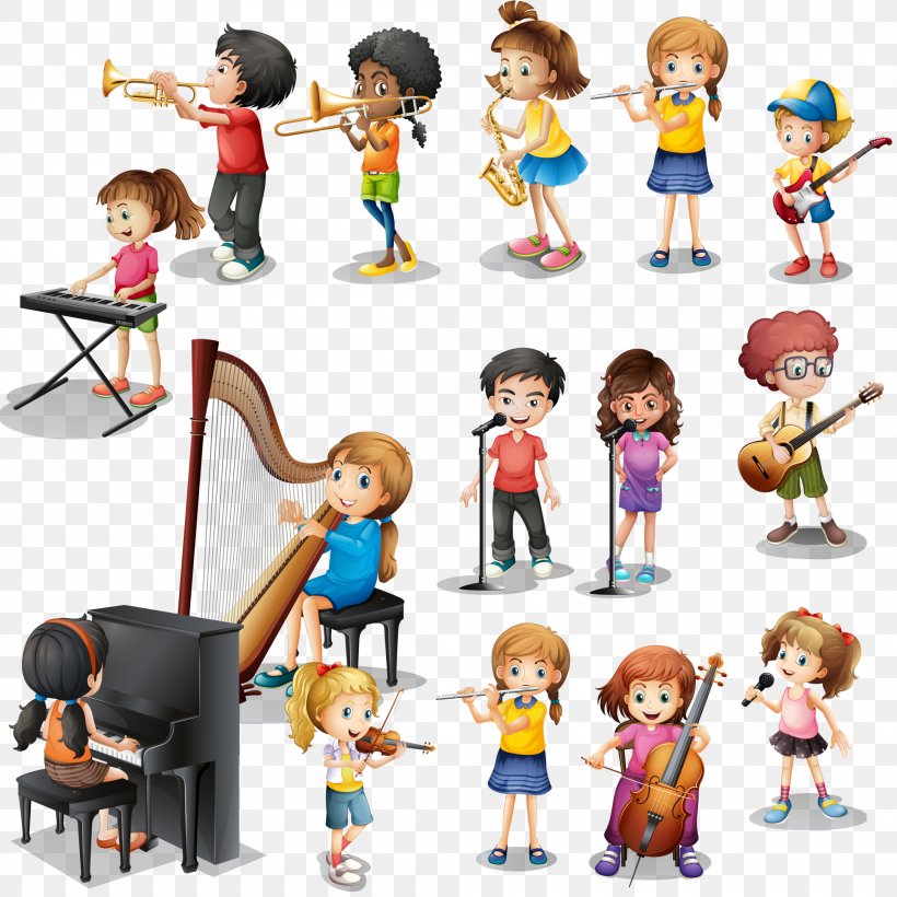 Musical Instrument Play Child Illustration, PNG, 2100x2100px, Watercolor, Cartoon, Flower, Frame, Heart Download Free