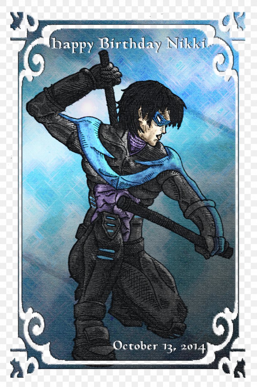 Nightwing Gift Birthday Character Happiness, PNG, 1024x1545px, Watercolor, Cartoon, Flower, Frame, Heart Download Free