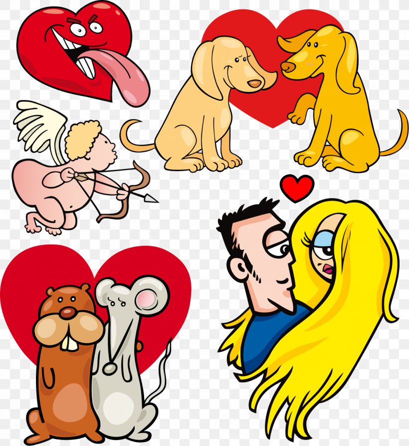 Valentine's Day Cartoon Clip Art, PNG, 1467x1600px, Watercolor, Cartoon, Flower, Frame, Heart Download Free