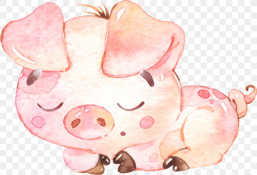 Pig Illustration Drawing Watercolor Painting Image, PNG, 2241x1530px, Pig, Art, Cartoon, Domestic Pig, Drawing Download Free
