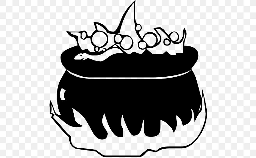 Cauldron Witchcraft Clip Art, PNG, 519x507px, Cauldron, Artwork, Black, Black And White, Drawing Download Free