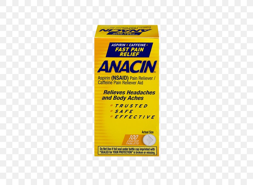 Anacin Aspirin Analgesic Tablet Caffeine, PNG, 600x600px, Aspirin, Ache, Analgesic, Brand, Caffeine Download Free