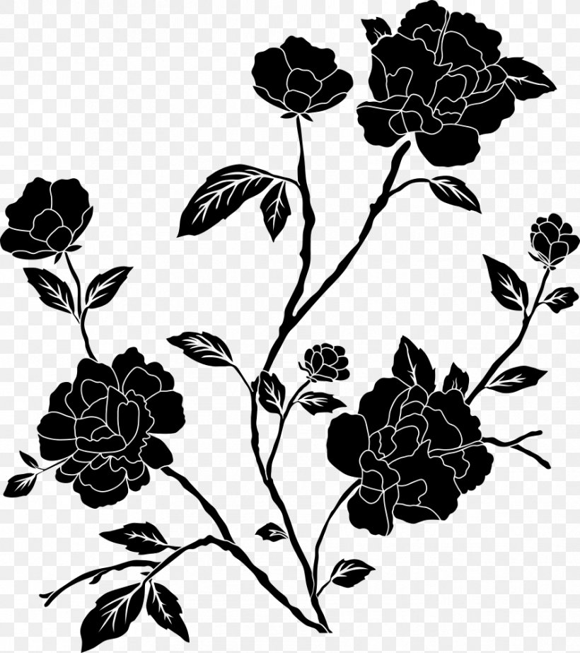Flower Black And White Desktop Wallpaper Drawing Clip Art, PNG, 888x1000px, Flower, Black, Black And White, Branch, Dahlia Download Free