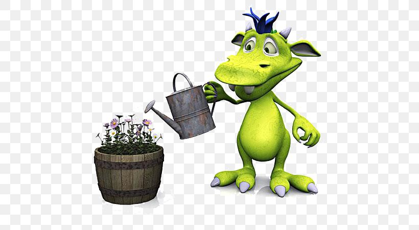 Gardening Watering Can Cartoon Stock Photography, PNG, 600x450px, Gardening, Amphibian, Cartoon, Dragon, Fictional Character Download Free