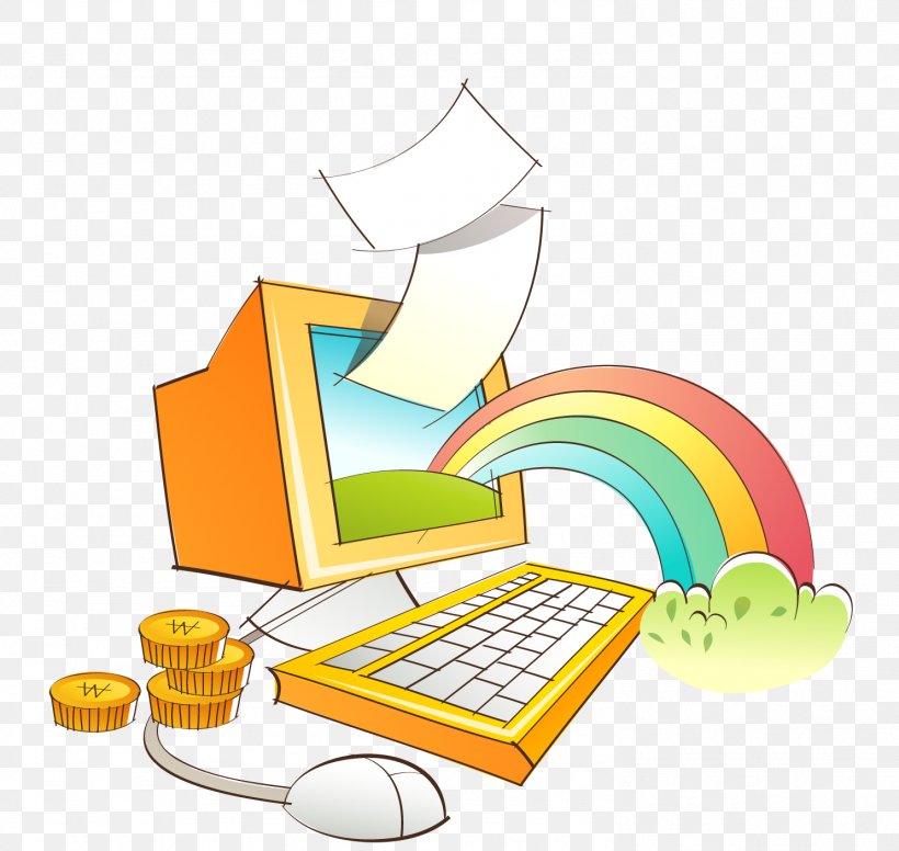 Computer Cartoon Illustration, PNG, 1486x1408px, Computer, Animation, Cartoon, Computer Science, Drawing Download Free