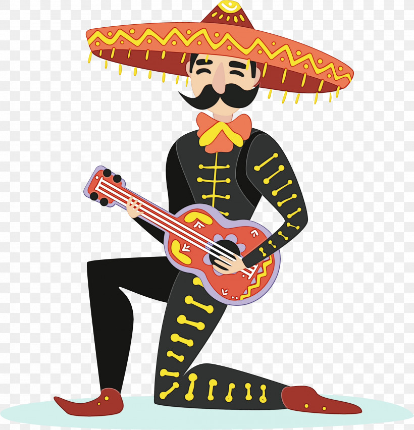 Guitar, PNG, 2307x2399px, Watercolor, Guitar, Paint, Profession, Sombrero Download Free