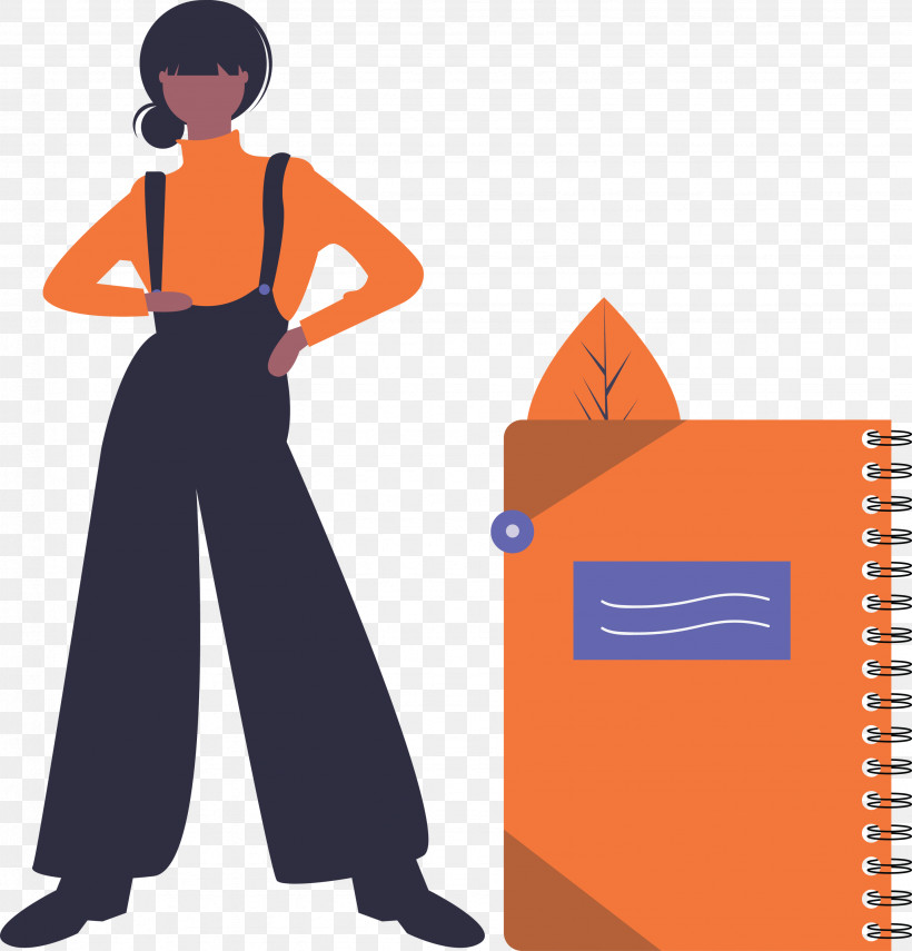 Notebook Girl, PNG, 2877x3000px, Notebook, Girl, Orange, Workwear Download Free