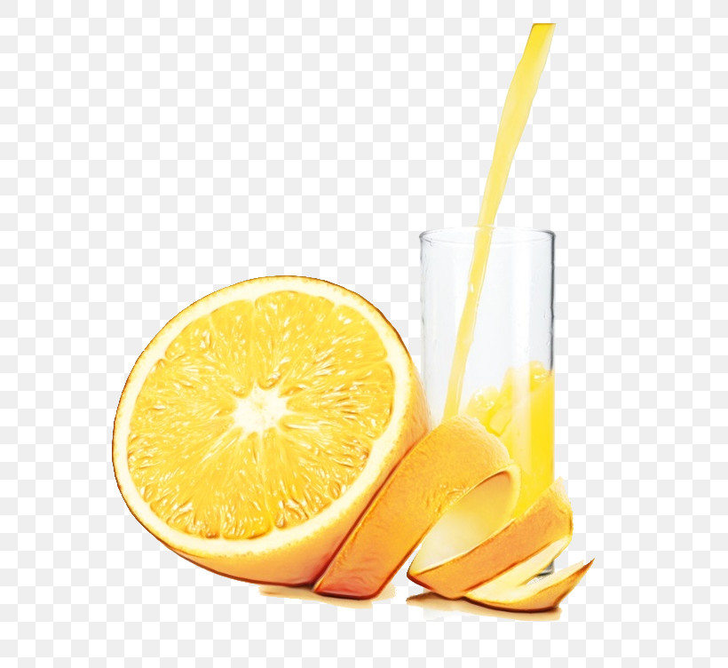 Orange, PNG, 600x752px, Watercolor, Citric Acid, Citrus, Drink, Drinking Straw Download Free