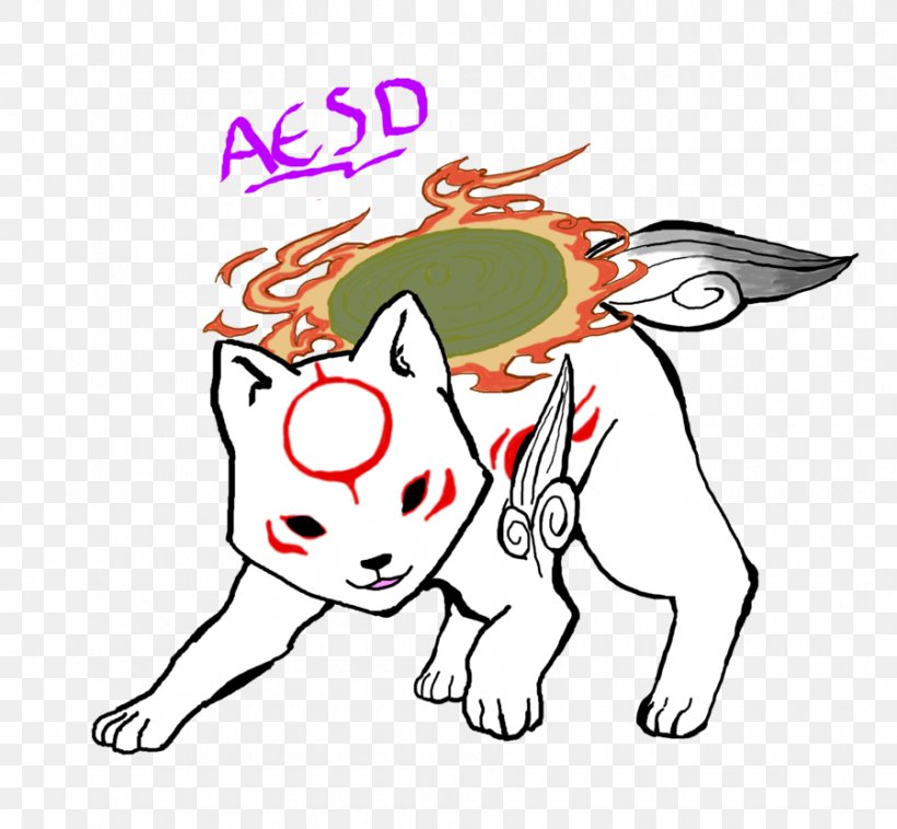 Ōkami Whiskers PlayStation 2 Drawing Amaterasu, PNG, 900x832px, Watercolor, Cartoon, Flower, Frame, Heart Download Free