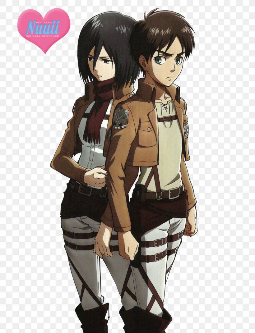Eren Yeager Mikasa Ackerman Attack On Titan Levi, PNG, 746x1072px, Watercolor, Cartoon, Flower, Frame, Heart Download Free
