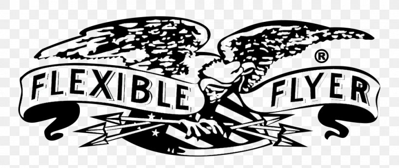 Flexible Flyer Sled Logo Toboggan Snow, PNG, 1000x423px, Flexible Flyer, Art, Artwork, Black And White, Brand Download Free