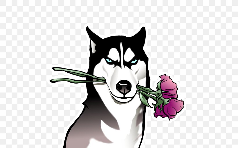 Siberian Husky Sakhalin Husky Dog Breed Clip Art, PNG, 512x512px, Watercolor, Cartoon, Flower, Frame, Heart Download Free