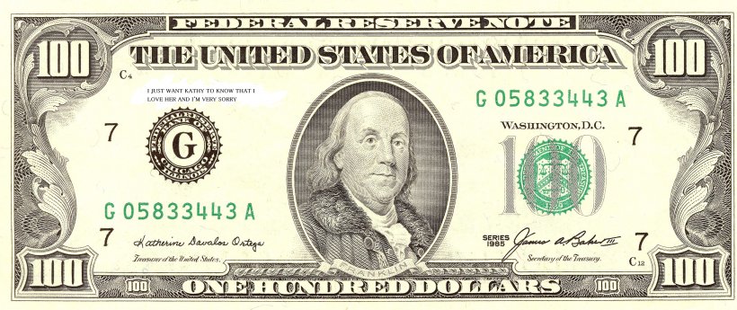 United States One Hundred-dollar Bill United States Dollar Federal Reserve Note Banknote United States One-dollar Bill, PNG, 3580x1508px, United States Dollar, Banknote, Brand, Cash, Coin Download Free
