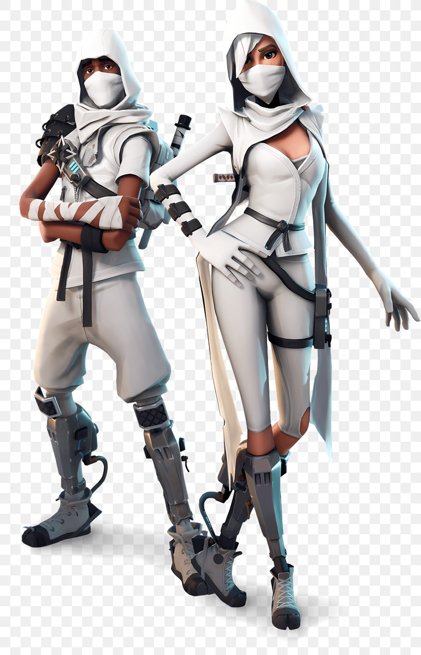 Weapon - White Ninja Characters In Action Pose PNG