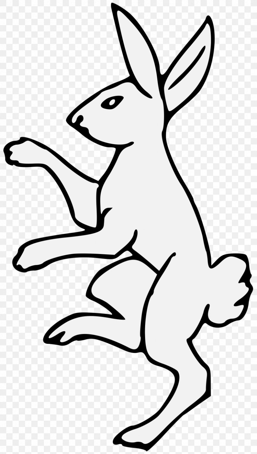 Domestic Rabbit Hare Heraldry Art, PNG, 843x1487px, Domestic Rabbit, Art, Artwork, Black And White, Cartoon Download Free