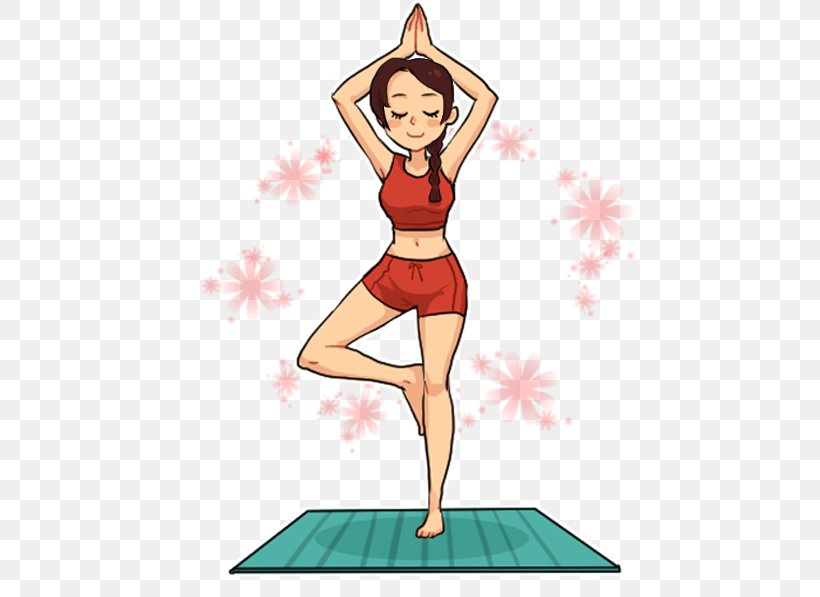 Physical Fitness Yoga Cartoon, PNG, 458x597px, Watercolor, Cartoon, Flower, Frame, Heart Download Free